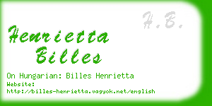 henrietta billes business card